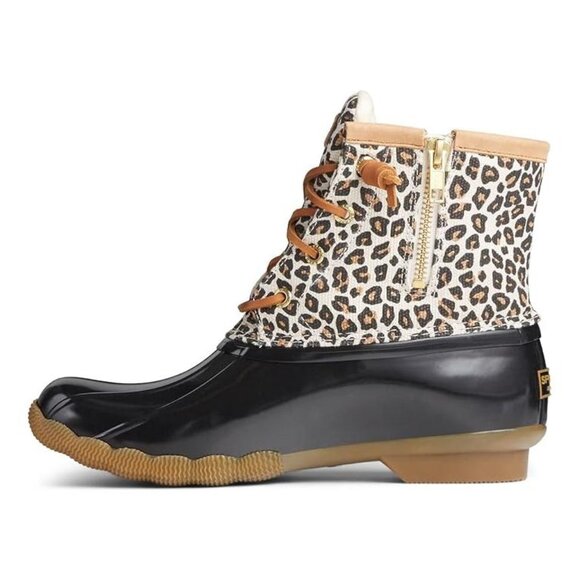 NEW Sperry Womens Saltwater Rain Boot sz 3.5 animal print - Picture 2 of 4